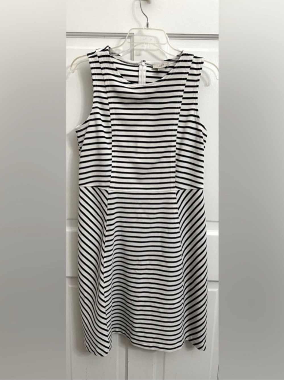 Loft Black & White Striped Summer Dress